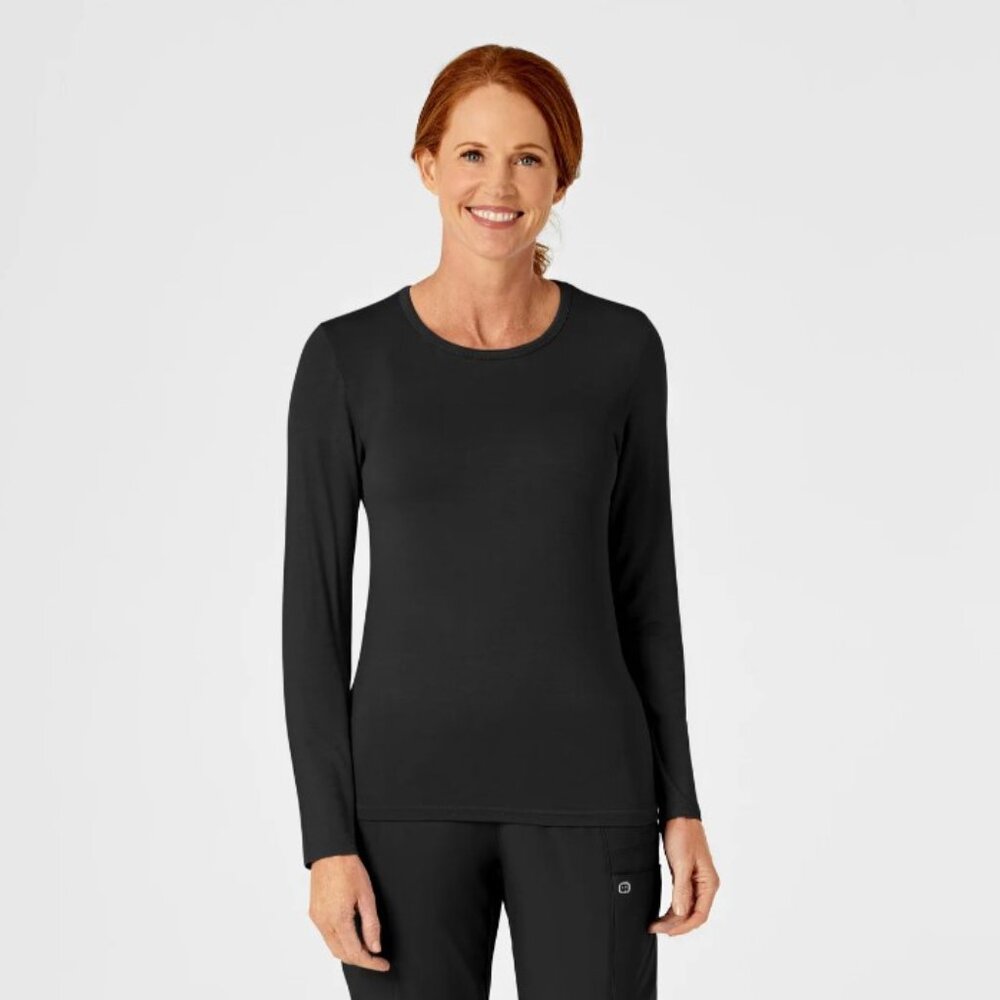 WonderWink Women's Nurse Scrub T-Shirt Wink T Black - Size L